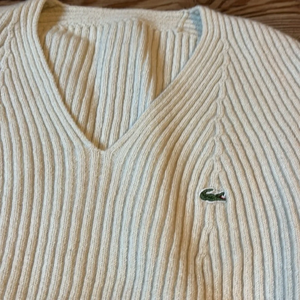 Lacoste wool ribbed cream sweater - Picture 2 of 4